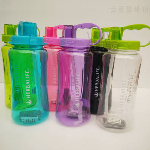 8 Color Big Capacity Transparent 2L 2000ml Fashion Portable Space Herbalife Nutrition Custom Shaker straps straw water Bottle