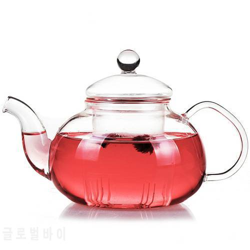 Heat-resistant glass tea with flowers teapot with filter transparent glass cook tea pot Kung Fu tea with Western fruit teapot