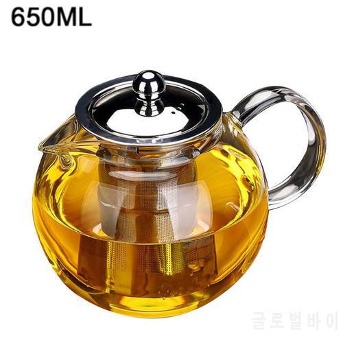 1000ml Heat Resistant Glass Teapot Flower Tea Set Kettle Coffee Tea Pot Drinkware Set Stainless Steel Strainer Teapot