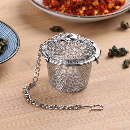 Reusable Stainless Steel Teakettle Locking Tea Filter Seasoning Ball Multifunction Mesh Herbal Ball Tea Spice Strainer