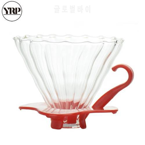 Black V60 Heat-resistant Glass Permanent Coffee Maker Filter Holder Coffee Dripper Reusable Strainer Tea Leaf Filters