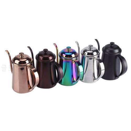650ML Stainless Steel Coffee Pot Pour Over Coffee Kettle Long Mouth Gooseneck Drip Kettle Coffee Maker Tea Drip Kettle Teapot