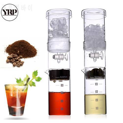 Ice Cold Brew Coffee Maker 400ml Portable Reusable Ice Drip Coffee Filter Glass Percolators Espresso Barista Tools Dripper Pot