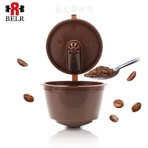 For Nescafe Dolce Gusto Coffee Filters Capsule Pod Reusable Refillable Dolci Gusto Coffee Tea Dripper Cup Baskets Spoon Brush