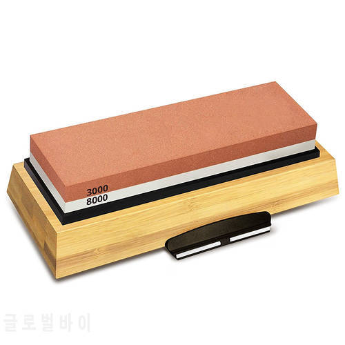 Hot sale Sharpening Stone 3000 & 8000 Grit - Double Sided Whetstone Set For Knives With Non-Slip Bamboo Base and Free Angle Gu