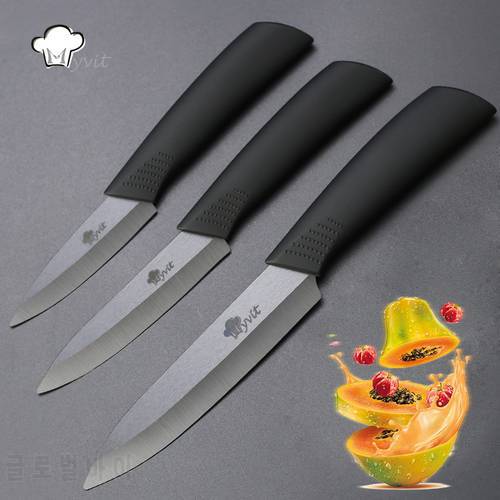 Kitchen Ceramic Knives Set with Peeler Chef Knife Paring Utility Slicing Knife Cooking Tools Black Blade Vegetable Paring Knives