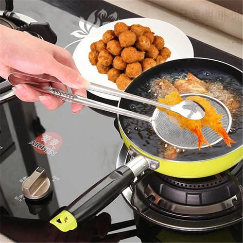 MOM&39S HAND Multi-functional Stainless Steel Clamp Strainer Filter Spoon With Clip Kitchen Oil-Frying Salad BBQ Filter