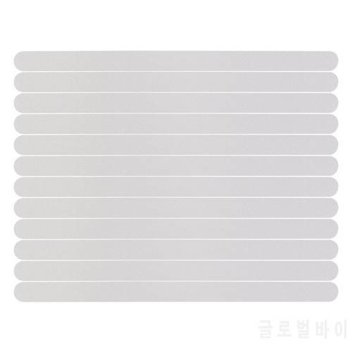 12pcs Anti Slip Bath Grip Stickers Non Slip Shower Strips Flooring Safety Tape Mat Pad 38x2cm(White)