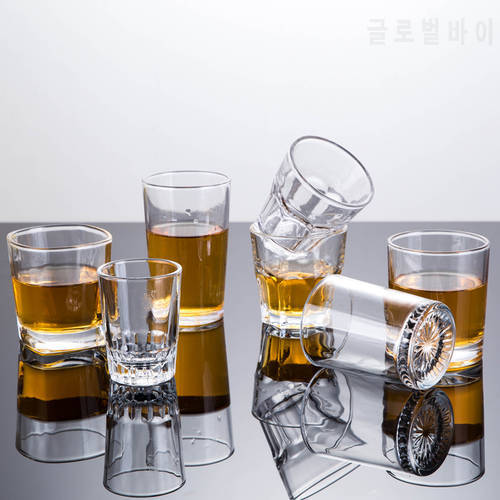 1PCS Mug Crystal Cup Shot Toughened Glass Cup Creative High Spirits White Wine glasses Drinking Thick Bottom Liquor whisky