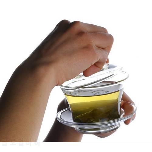 Free shipping Hot Sale Gaiwan Teapot Drinkware 150ml Flower Puer Tea Cup High Borosilicate Heat-resistant Kung Fu teaset