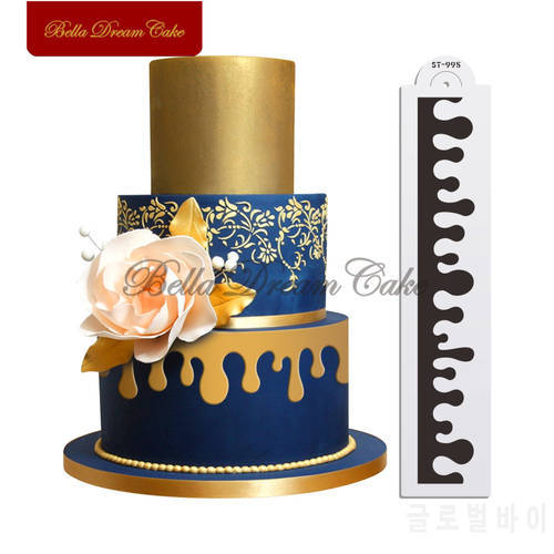 Water Cake Stencil Lace Fondant Cake Border Template Chocolate Cake Stencils For Wedding Cake Decorating Tool Bakeware