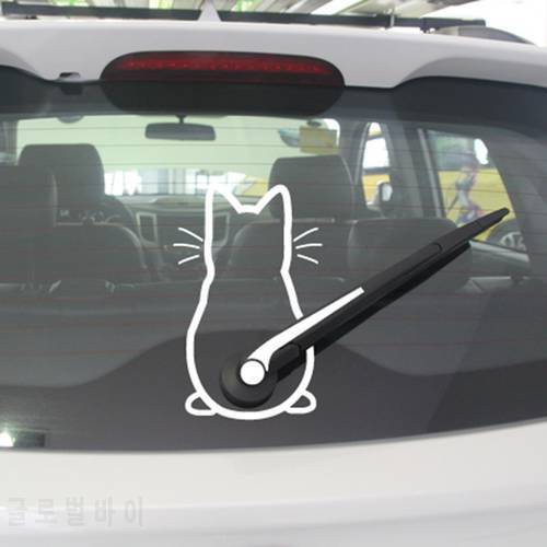 Cute Kitty Cat Car Windshield Wiper Vinyl Art Sticker Decor Lovely Animal Dog Mural Art Decal For Car Window Laptop Decoration