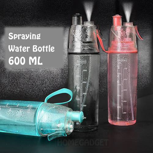 High Quality Portable Sports Water Bottle With Spraying Feature For Home Office Hiking Riding Camp 600ML Summer Drinkware