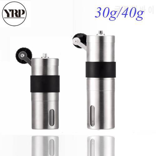 YRP Mini Manual Coffee Grinder Stainless Steel Adjustable Coffee Bean Spice Coffee Mill with Storage Rubber For Household Travel