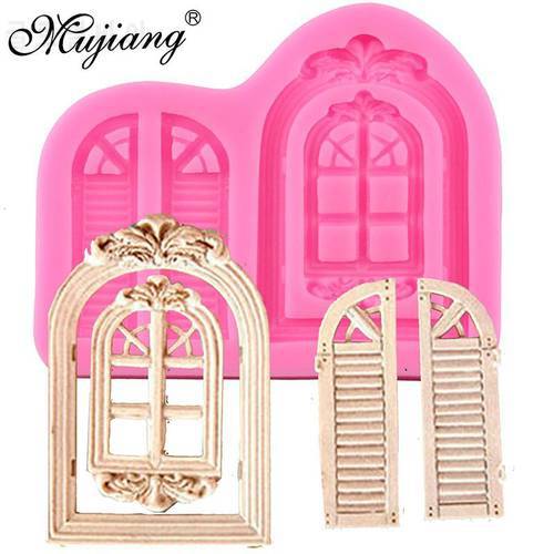 3D Door Window Silicone Mold Frame Cake Border Fondant Cake Decorating Cookie Baking Christmas Candy Chocolate Gumpaste Moulds