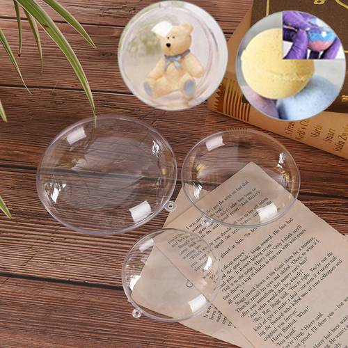 1Pc Christmas Tree DecorationsGift Present Candy Box Decoration DIY Ball Transparent Open Clear Bauble Ornament 70/90/110mm