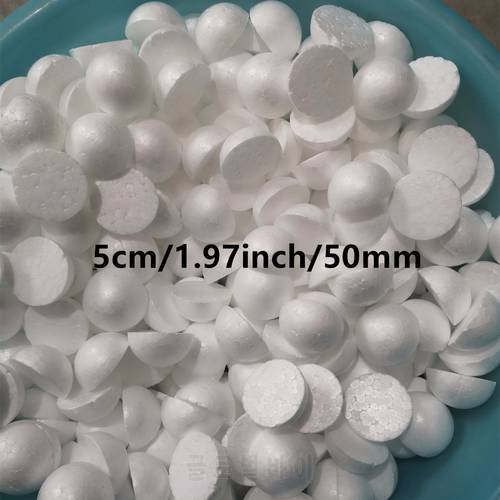 5cm 50pcs Half Round Solid Polystyrene Styrofoam Foam Balls for Christmas Kids Craft DIY Decoration 5cm/1.97 inch/50mm