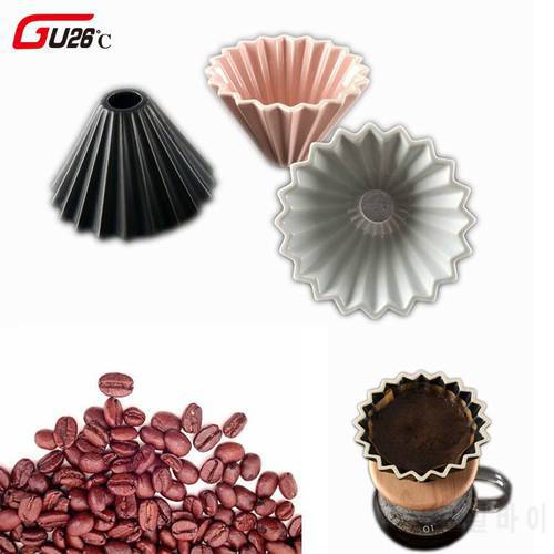 Novelty Ceramics Coffee Hand Punching Paper Folding Filter Cup V60 Funnel Drip Hand Punching Cup Filter Good Gift
