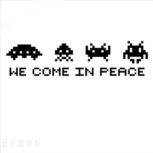 SPACE INVADERS Wall Art - we come in peace Retro VINYL WALL Decal STICKER Game SPACE INVADERS Play Room Decor