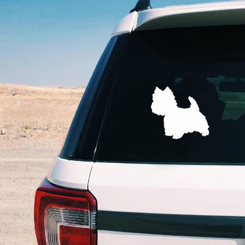 Cute Westie Silhouette Decal Cutom Dog Name Vinyl Sticker , Personalized Pet Dog Westie Art Decals Car Window Laptop Decor