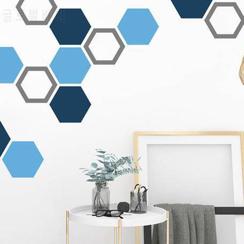 39pcs Hollow Hexagon Geometric Shape Wall Sticker For Kids Rooms 6.5*7.5cm Home Decor Bedroom TV Sofa Wall Vinyl Art Wall Decals