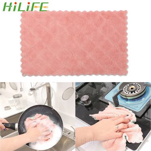 HILIFE Super Absorbent Microfiber Kitchen Tableware Dish Cloth Household Cleaning Cloth Wipe Table Washing Towel