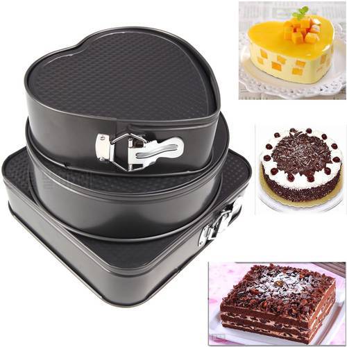 Free Shipping Springform Pans Chocolate Cake Bake Mould Mold Bakeware Round Heart Square Shape Kitchen Baking Tools (00025)