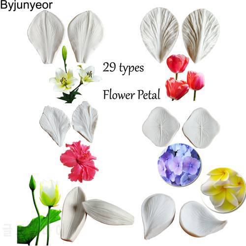 29 Series Flower Petal Silicone Mold Veiners Fondant Mould Clay Gumpaste Mold,Sugarcraft Tools Press Cake Decorating Tool C337