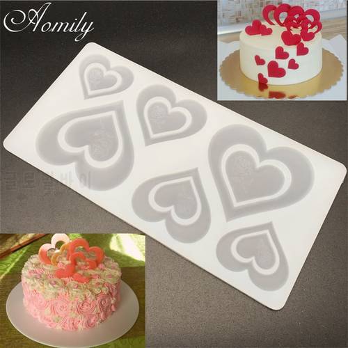 Aomily Romantic Heart Rose Silicone Chocolate Mould Cake Decorating Tools Cupcake Cookies Silicone Mold Muffin Pan Baking Gift