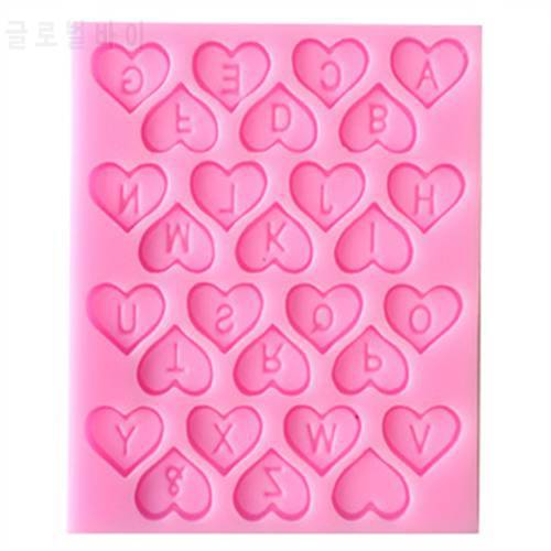 1PCS 3D Heart Letters Shape Cake Mold Cake Decorating Tools Mold Liquid Silicone Mold For Fondant Silicone Cake Tools E472
