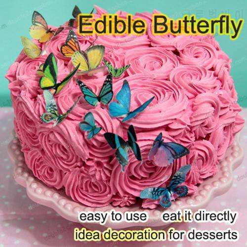 Easter Edible butterflies for cake,34pcs 3D butterfly cake decorations,idea decoration cake decorating tools