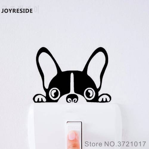 JOYRESIDE Pug Dog Puppy Funny Light Switch Small Wall Decal Vinyl Sticker Kids Child Room Home Decor House Art Decoration XY149