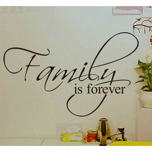Family Is Forever Home Decoration Creative Quote Wall Murals Decorative Removable Vinyl Art Wallpaper Y-279