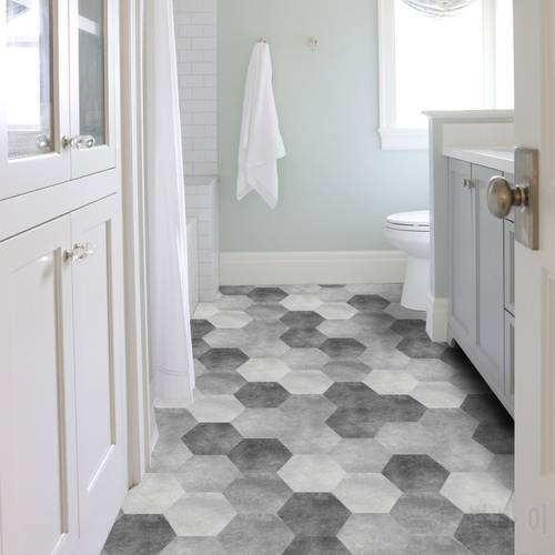 Vinyl Grey Cement Floor Tiles Stickers Waterproof,Adhesive Anti Slip Floor Vinyl PVC Toilet Stickers For Bathroom Decor DB075