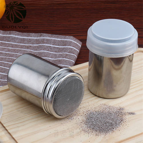 Practical Coffee Powder Gauze Bucket Stainless Steel Cocoa Powder Sprinkle Extinguishers Tank Powder Dusting Cans Coffeeware