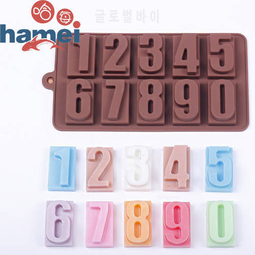 0-9 Numbers Silicone Cake Mold Pastry Decorating Tool Chocolate Cookies Molds Baking Tools For Cakes D565