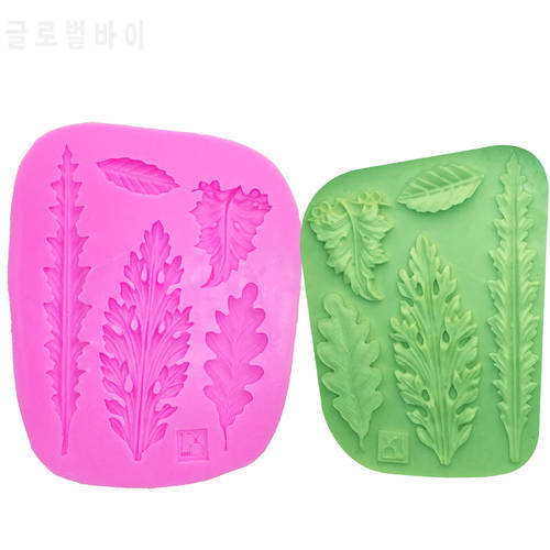 M0425 Tree Leaves Silicone Mold Home DIY 3D Fondant Mold Cake Decorating Tools Chocolate Baking Tools Cake Molds