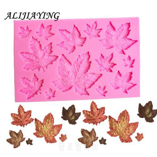 1Pcs Maple Leaf 3D Silicone Mold Chocolate Candy Fondant Cake Decorating Tools Cupcake Molds Kitchen Bakeware D0973