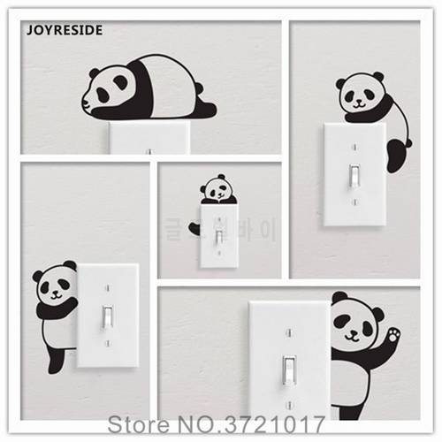JOYRESIDE 5 Pandas / Set Lovely Funny Light Switch Simple Wall Decal Vinyl Sticker Kids Art DIY Room Home Decor Decoration XY157