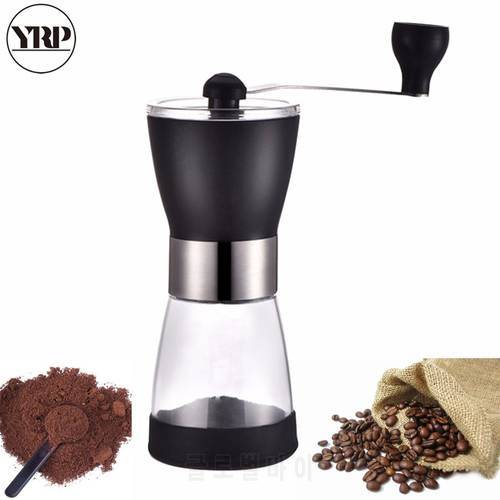 YRP Manual Ceramic core Coffee Grinder Washable Glass Handmade Pepper/Nuts/Coffee Bean Grinder Mill Maker For Kitchen Tools