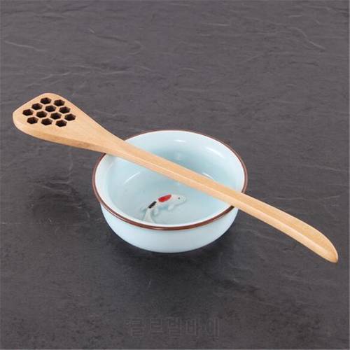 18.8 Cm Length Hollow Wood Honey Coffee Spoon Stir Stick Honey Stick Mixer Shaker Kitchen Accessories