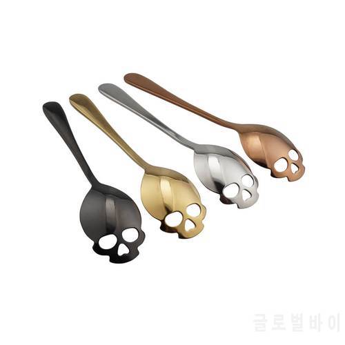 Creative 304 Stainless Steel Skull Coffee Spoon Dessert Tea Sugar Scoop For Home Kitchen Bar Coffee Shop Party Accessories Gift