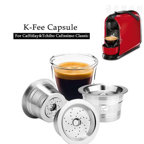 ICafilas ECO-Friendly STAINLESS STEE for K Fee&Caffitaly Refilable Filter tamper Reusable Coffee Capsule Fit Tchibo Machine