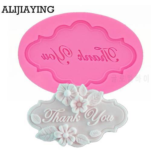 M0886 Thank You Letter form Cake Card Silicone Molds Sugar Craft Cupcake Fondant Cake Decorating Tools Chocolate Clay Moulds