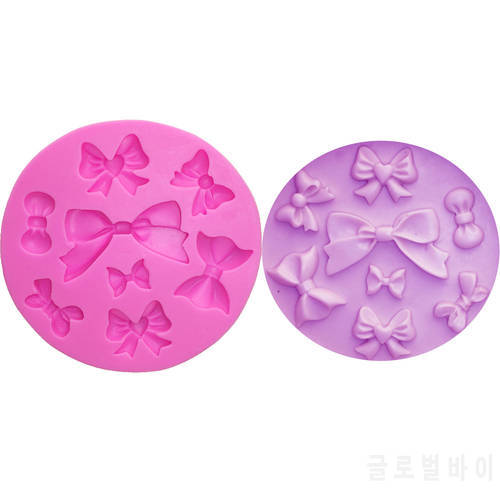 M0218 Many bow-knot/Bow tie Silicone Fondant Mold Cupcake Jelly Candy Chocolate cake Decoration Baking Tool Moulds