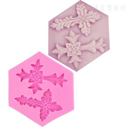 M0053 Double Cross Silicone Mold Christmas Cake Decorated Candy Cake 3d Jesus Cross Mold Easter Chocolate Baking