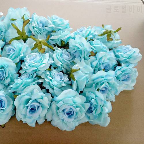 50PCS Wedding Decoration Artificial Flowers Head 10 cm For DIY Wreath Gift Box Floral silk Party Design Flowers