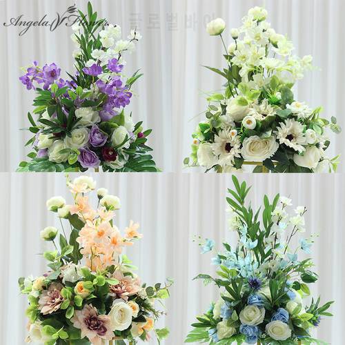 Customize 38 Cm Wedding Decor Table Centerpieces Artificial Flower Ball Centerpieces Leaf BackRoad Lead Table Floral Ball