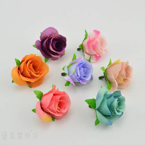 10PCS Silk Roses 4CM Cheap Artificial Flowers Head for Home Christmas New Year Wedding Decoration Accessories DIY Gifts Box