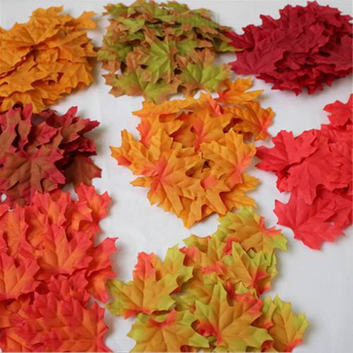 50pcs/bag Artificial Leaves Christmas Decor for Home Wedding Fake Plastic Flowers Diy Floristics Needlework Silk Plants Leaf